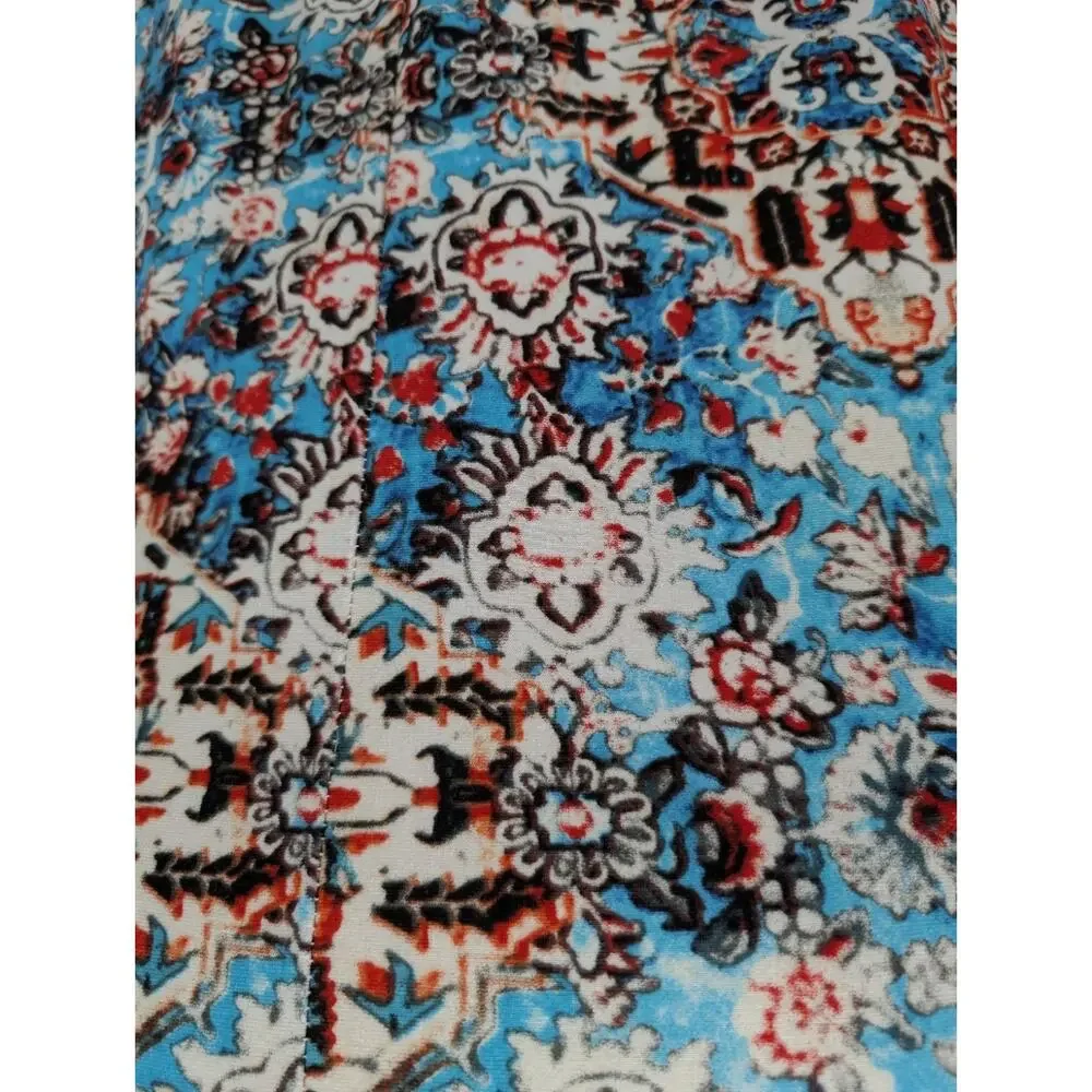 New Directions Pull On Elastic Waistband Maxi Skirt Large Petite Colorful Boho